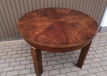 Stół Art-Deco Orzech Zgrabny Antyk Stary Rozkładany Po Renowacji.