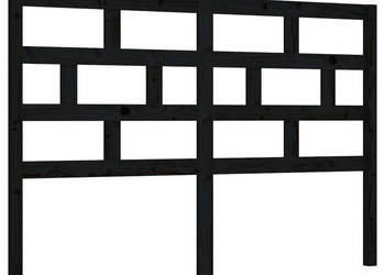 Wezgłowie łóżka czarne 156x4x100 cm lite drewno sosnowe WM-814203