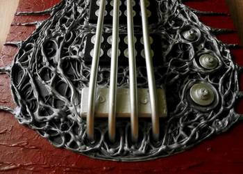 Obraz akryl na desce - Gitara diabła / struktury / 35x50 cm