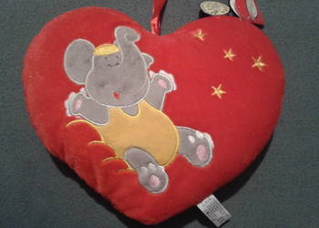 SERCE pluszowe czerwone ze SŁONIKIEM 30cm na Walentynki