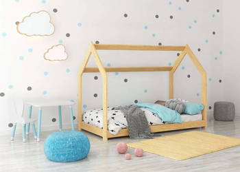 Łóżeczko dziecięce domek D2 160x80 sosnowe uniwersalne