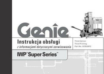 GENIE IWP Super Series podnośnik DTR wysyłka! GENIE IWP Super Series podnośnik DTR wysyłka!