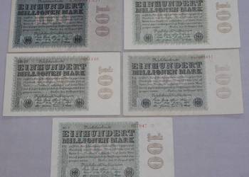 Banknoty 100 mln marek emisja 08.1923r każdy inny