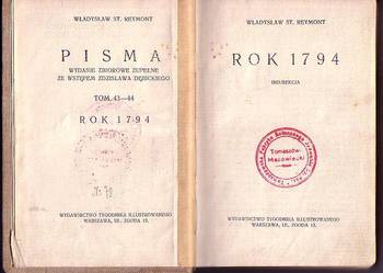 (1721) ROK 1794 INSUREKCJA – WŁADYSŁAW ST. REYMONT   OKOŁO 1