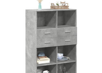 Wysoka szafka szarość betonu 80x425x124 cm WM-3281388