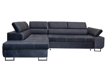 Narożnik Tapicerowany Ciemnoszary z Funkcją Spania Apollo