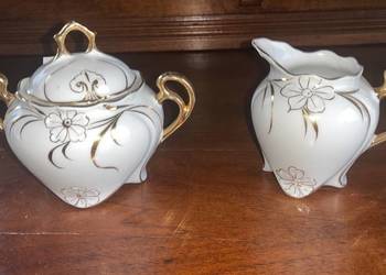 Secesja. Cukiernica i mlecznik.  Bez sygnatury. Mlecznik sta