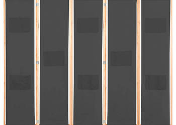 Parawan 5-panelowy szary 200 x 170 x 4 cm tkanina WM-248177