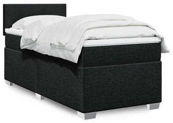 Łóżko kontynentalne z materacem czarne tkanina 90x190 cm WM-3285738