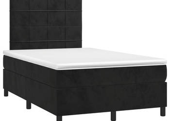 Łóżko kontynentalne z materacem czarne aksamit 120x190 cm WM-3269997