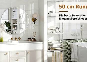 Lustro Koonmi ścienne koło rama metal 70 x 70 mm