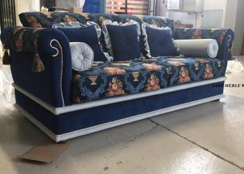 Kanapa Oxford 3-os niebieska wyprzedaż