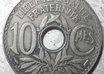 FRANCJA-10 CENTIMES--1935 r-COPPER-NICKEL