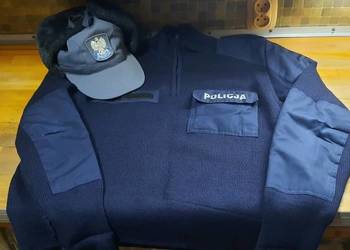 SWETER ZIMOWY POLICJA XL + CZAPKA USZATKA (K70)