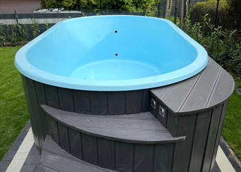 BASEN POLIESTROWY 420 Z FILTRACJĄ I ZABUDOWA Z DESKI KOMPOZYTOWEJ