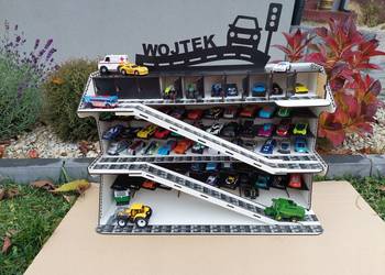 Piętrowy Garaż 80 półka imienna na autka resoraki samochodziki Hot wheels