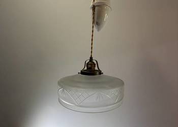 Lampa wisząca z przeciwwagą i podsufitką porcelanową zwis żarówka E27