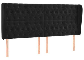 Zagłówek uszak czarny 183x23x118/128 cm aksamit WM-3118354