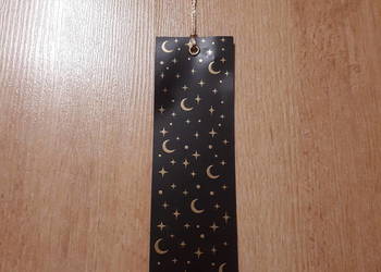 Zakładka do książki - księżyce i gwiazdy, z chwostem / czarna