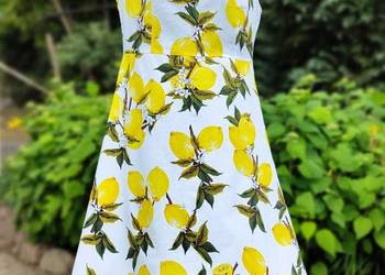 Sukienka retro 42 XL 44 XXL midi cytryny lemon pin up pinup plus size
