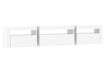 Szafka pod TV z oświetleniem LED biała 195x35x40 cm WM-3152738