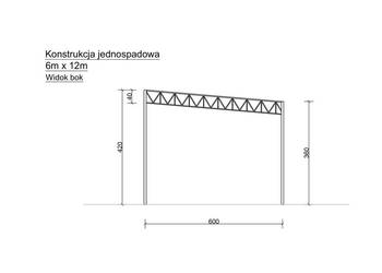 Konstrukcja Stalowa 6x12 - Wiata Garaż Magazyn Carport