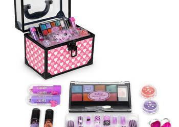 Zestaw kuferek kosmetyków do makijażu i paznokci dla dzieci