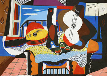 Obraz do nowoczesnego wnętrza Mandolina i gitara Picasso