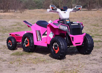 BAWIBUS.PL auto kład QUAD na akumulator Z PRZYCZEPKĄ dla dziewczynki
