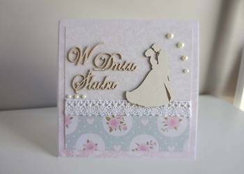 Kartka ręcznie robiona na Ślub handmade 2