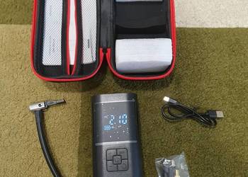 Kompresor 7.4V z etui – do auta, roweru, piłek – LED, USB-C