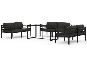 7-cz. zestaw mebli ogrodowych poduszki aluminium antracyt WM-3115929