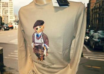 Bluza męska bawełniana Polo Ralpha Laurena - beżowa M, seria z misiem