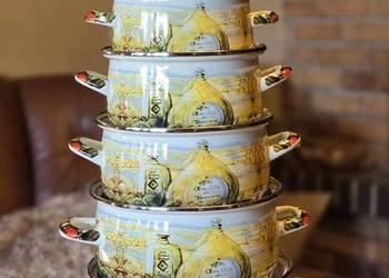 Zestaw garnków emaliowanych - duże pojemności