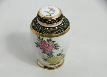 Japońska puszka / pojemnik na herbatę – Porcelana z złoceniami Vintage