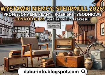 Wystawki Niemcy 2026 – Profesjonalne PLANY i ROZPISKI | Sperrmüll 2026