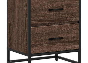 Szafka nocna brązowy dąb 40x31x50 cm materiał drewnopochodny WM-848682