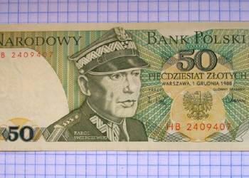 BANKNOT - 50 ZŁOTYCH 1988 ROK - POLSKA ( K. ŚWIERCZEWSKI )
