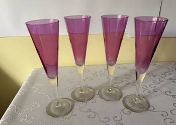 Zestaw Kieliszków do Szampana Fiolet Amethyst 0,1l 4szt – Szkło Vintage Ret
