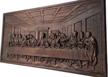 Ostatnia Wieczerza – drewniana płaskorzeźba ścienna | dekoracja religijna |