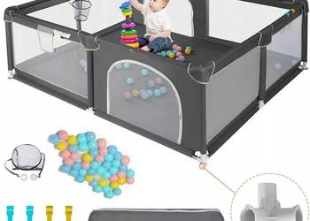 Składany Kojec dla dzieci niemowląt materiałowy miękki 200x180x66 cm COMOMY