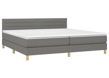 Łóżko kontynentalne z materacem ciemnoszara tkanina 200x200cm WM-3133822