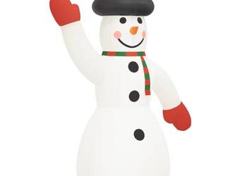 vidaXL Nadmuchiwany bałwan z oświetleniem LED, 370 cm(SKU:345276)