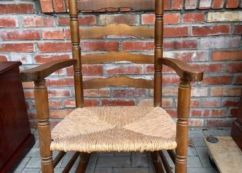 Fotel bujany drewniany rattan Rustykalny (750)
