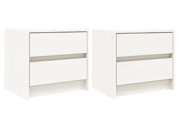 Szafki nocne 2 szt. białe 40x31x355 cm lite drewno sosnowe WM-836138