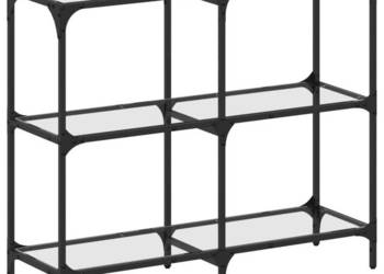 Stolik konsolowy z przezroczystym szklanym blatem 98x30x81 cm WM-846028