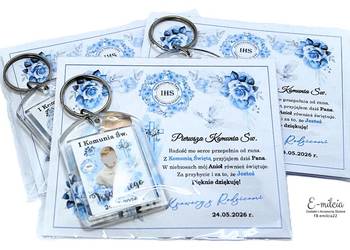 Breloczki ze zdjęciem dziecka jako podziękowania dla gości z okazji KOMUNII