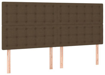 Zagłówki do łóżka 4 szt. ciemnobrązowy 80x5x78/88cm tkanina WM-3116775
