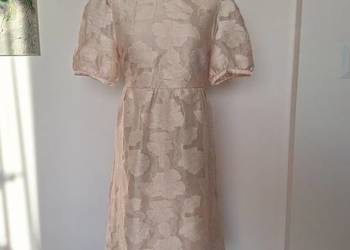 Piękna delikatna sukienka elegancka Vila 46 plus size beżowa