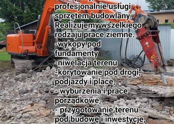 Usługi koparką, koparko-ładowarka, wyburzenia, rozbiórki.